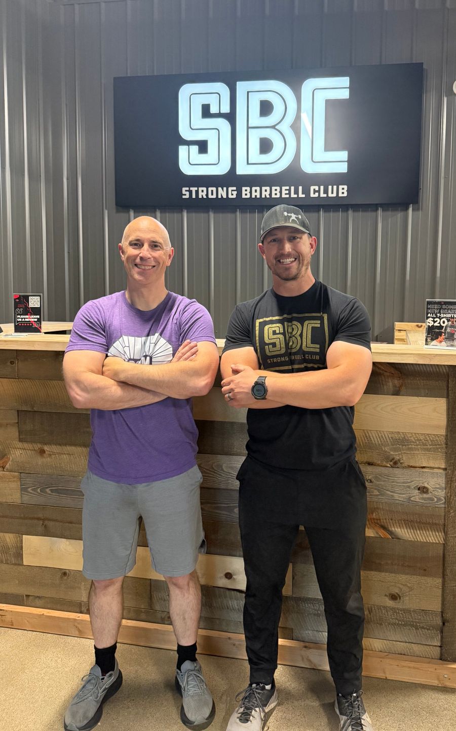 Vaughn Kohler with a friend at Strong Barbell Club